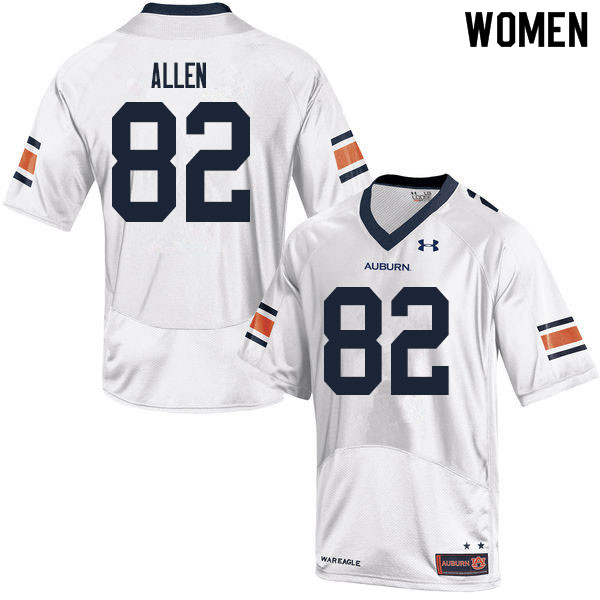 Women #82 Chad Allen Auburn Tigers College Football Jerseys Sale-White